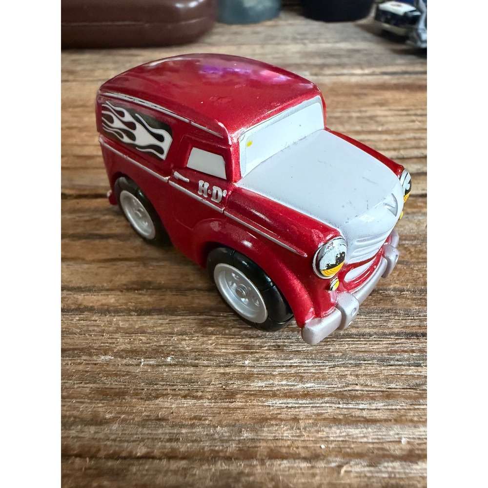 Y2K Maisto Harley Davidson H‎ D Van Diecast Toy Car Red Flame Graphics